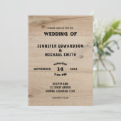 素朴納屋の木造りの田舎結婚式 招待状 (スタンド正面)