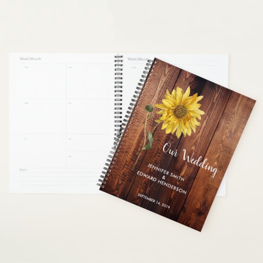 素朴納屋ダークウッドひまわりウェディングプランナー プランナー手帳 (ディスプレー)