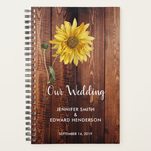 素朴納屋ダークウッドひまわりウェディングプランナー プランナー手帳 (正面)