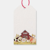 素朴納屋周囲の庭農園動物赤ちゃんシャワー ギフトタグ (裏面)