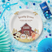 素朴納屋周囲の庭農園動物赤ちゃんシャワー ペーパープレート (パーティー)
