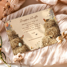 素朴納屋周囲の庭農産動物用おむつラッフル エンクロージャーカード