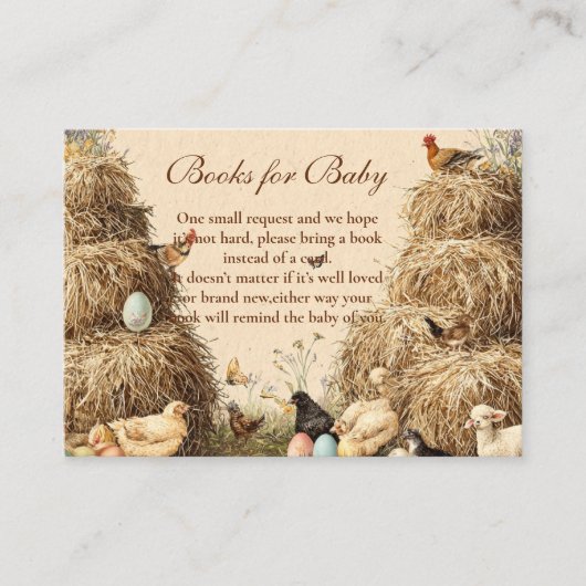 素朴納屋周囲の庭農畜本ベビー エンクロージャーカード (正面)