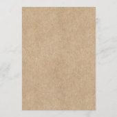 素朴紙の結婚テーブルフラットメニューカード メニュー (裏面)