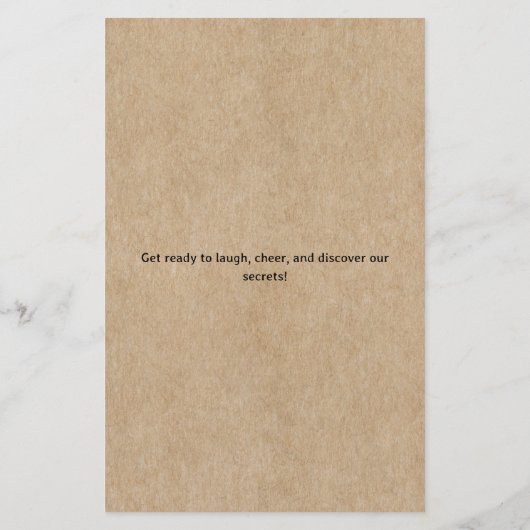 素朴紙ブライダルシャワーおもしろい結婚のシューゲーム (裏面)