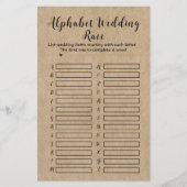 素朴紙ブライダルシャワーアルファベ結婚ットレース (正面)