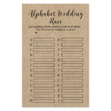 素朴紙ブライダルシャワーアルファベ結婚ットレース