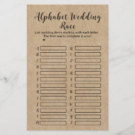 素朴紙ブライダルシャワーアルファベ結婚ットレース