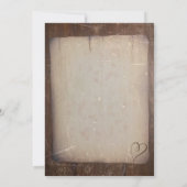 素朴紙ヴィンテージ国ハートブライダルシャワー 招待状 (裏面)