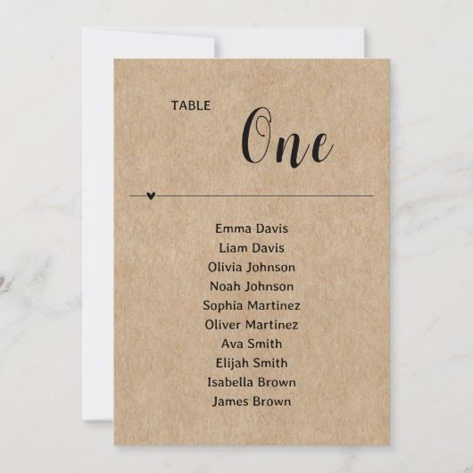 素朴紙結婚の座席表 (正面)