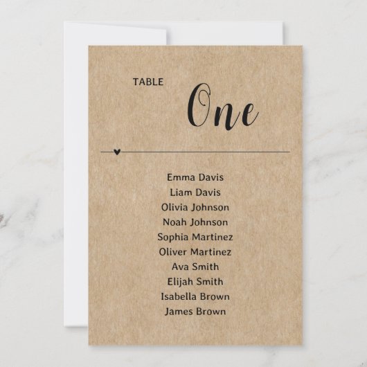 素朴紙結婚の座席表 (裏面)