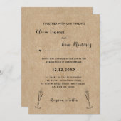 素朴紙結婚式招待状 招待状 (正面/裏面)