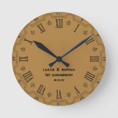 素朴紙1周年記念結婚壁時計 ラウンド壁時計 (正面)