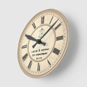 素朴紙1周年記念結婚壁時計 ラウンド壁時計 (傾斜)