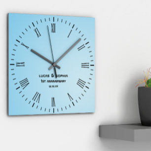 素朴紙1周年記念結婚壁時計 ラウンド壁時計