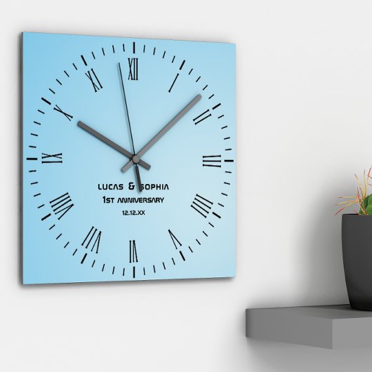 素朴紙1周年記念結婚壁時計 ラウンド壁時計