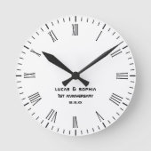 素朴紙1周年記念結婚壁時計 ラウンド壁時計 (正面)