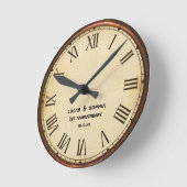 素朴紙1周年記念結婚壁時計 ラウンド壁時計 (傾斜)