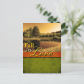 素朴素朴秋の結婚ポストカード ポストカード (スタンド正面)