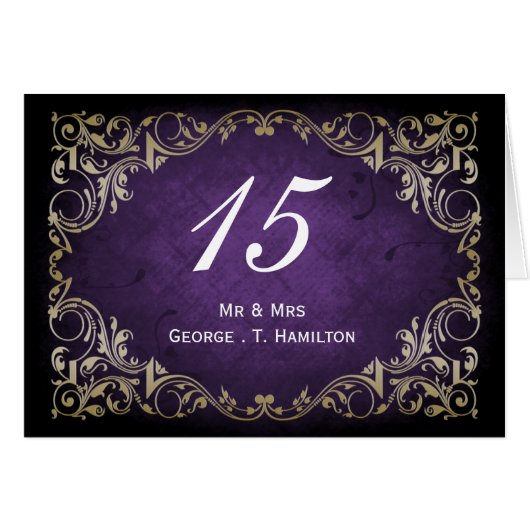 素朴紫色と金ゴールド結婚の (正面横)