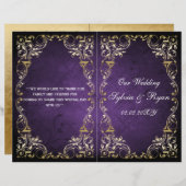 素朴紫色と金ゴールド結婚の (正面/裏面)