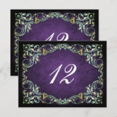 素朴紫色と金ゴールド結婚の ポストカード (正面/裏面)