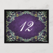 素朴紫色と金ゴールド結婚の ポストカード (裏面)