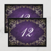 素朴紫色と金ゴールド結婚の ポストカード (正面/裏面)