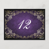 素朴紫色と金ゴールド結婚の ポストカード (裏面)