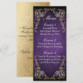 素朴紫色と金ゴールド結婚の メニュー (正面/裏面)