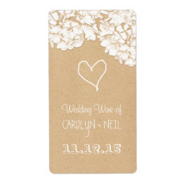 素朴紫陽花フローラ結婚のワイン ラベル