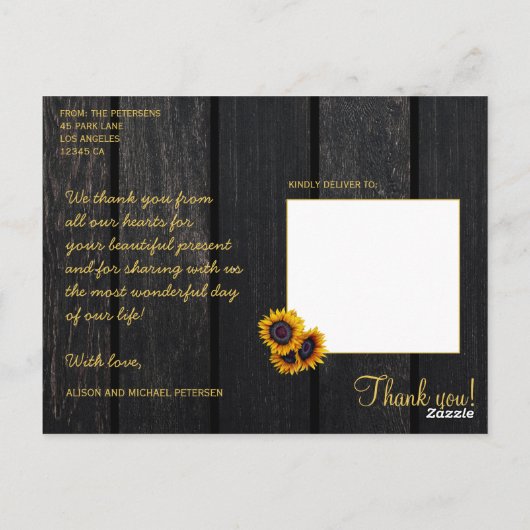 素朴結婚お感謝してい前 ポストカード (裏面)