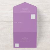 素朴結婚な日の花と – 紫すべてo オールインワン招待状 (外側)