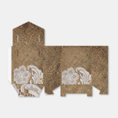 素朴結婚な田舎のバーラップ結婚レース フェイバーボックス (折り畳みなし)