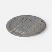 素朴結婚な納屋の木材の田舎の結婚式の好意 ペーパープレート (アングル)