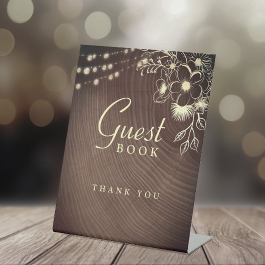 素朴結婚のゲストブックサイン 台座サイン