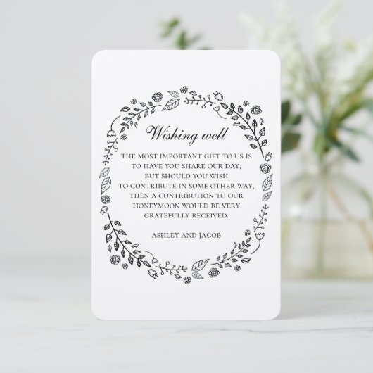 素朴結婚のフローラのクラフトは良く願っている。国 エンクロージャーカード (スタンド正面)