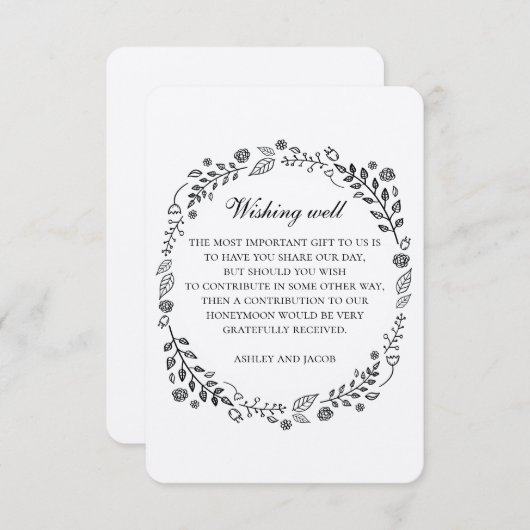 素朴結婚のフローラのクラフトは良く願っている。国 エンクロージャーカード (正面/裏面)