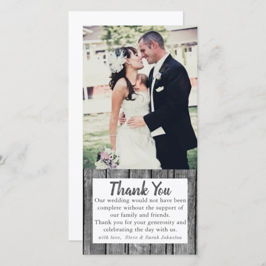 素朴結婚の写真サンキューカード サンキューカード (正面/裏面)