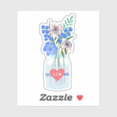 素朴結婚の愛ハートイニシャル シール (シート)