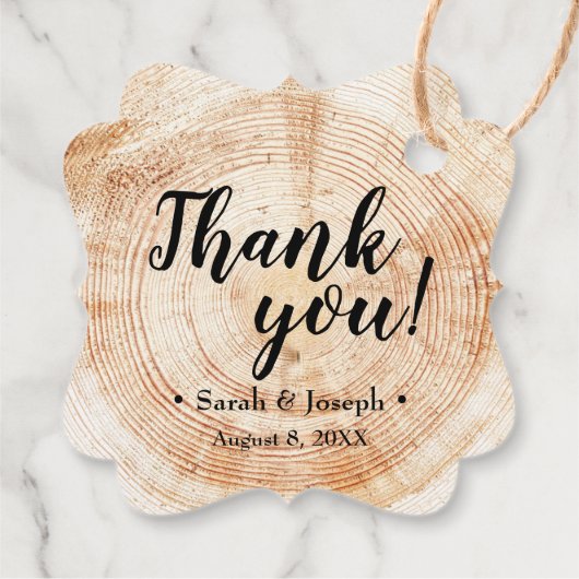 素朴結婚の木の感謝してい皮は フェイバータグ (裏面)