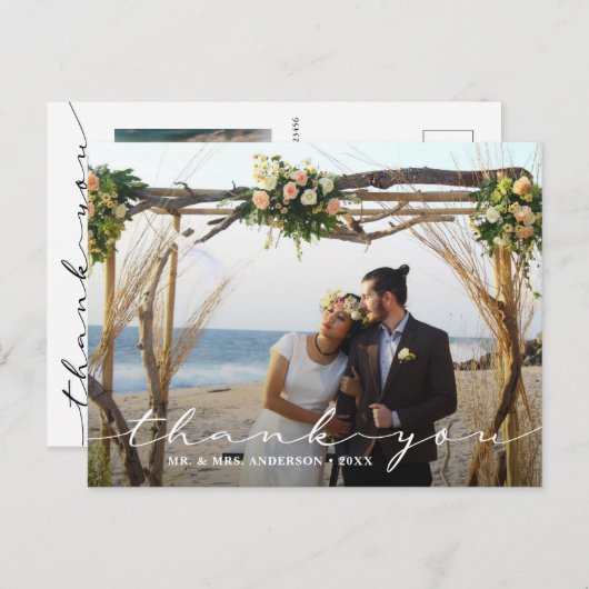 素朴結婚の2枚の写真 ポストカード (正面/裏面)