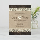 素朴結婚の|バーンウッドレース&バーラップ 招待状 (スタンド正面)