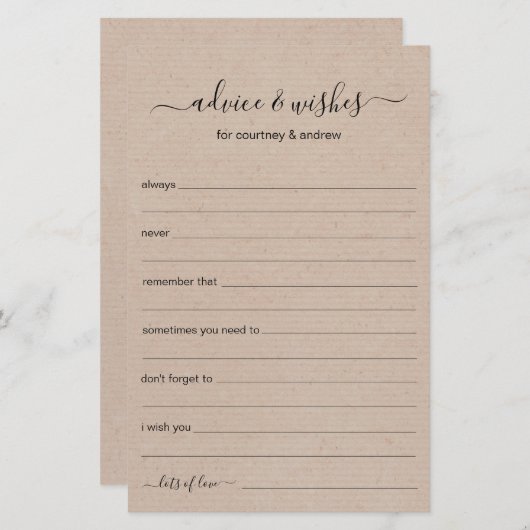 素朴結婚アドバイス (正面/裏面)