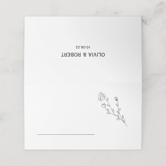 素朴結婚エレガントフローラ座席表 プレイスカード (外部開封)