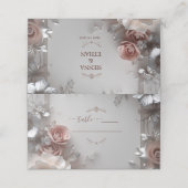 素朴結婚エレガントフローラ プレイスカード (外部開封)