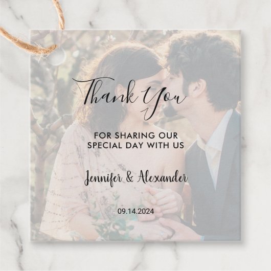 素朴結婚エレガント写真感謝してい フェイバータグ (正面)