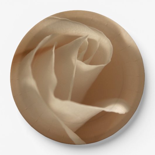 素朴結婚クリームバラ秋フローラ美しい ペーパープレート (正面)