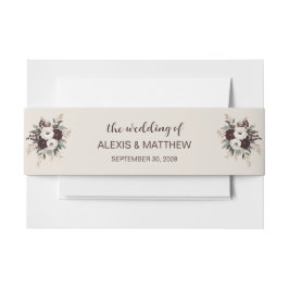 素朴結婚クリームフローラ招待状用帯 招待状ベリーバンド