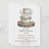 素朴結婚ケーキブライダルシャワー 招待状 (正面)